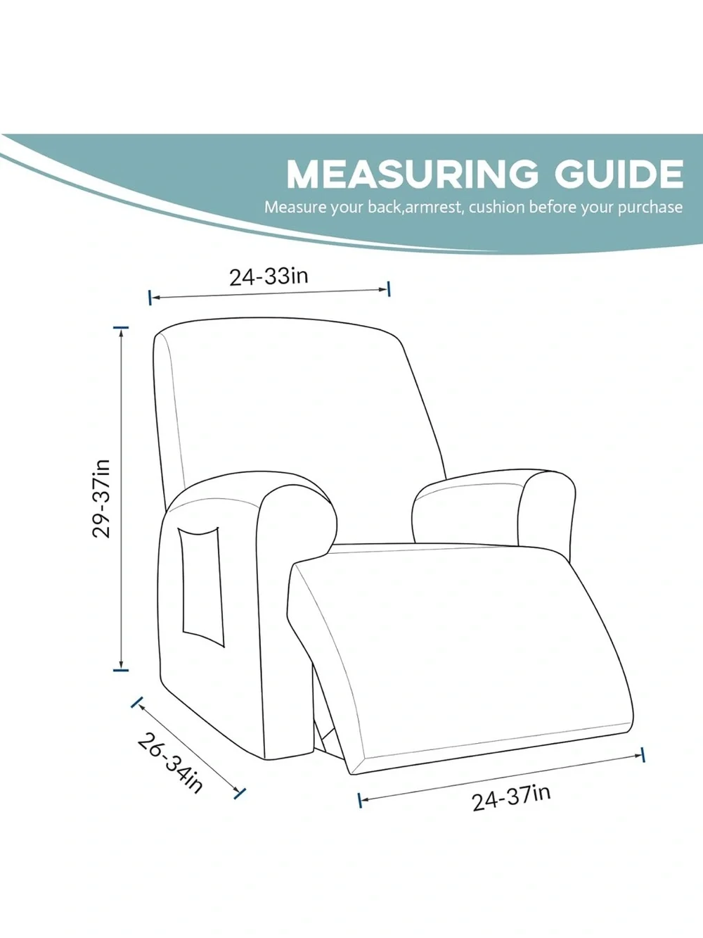 Silver recliner cover NEW